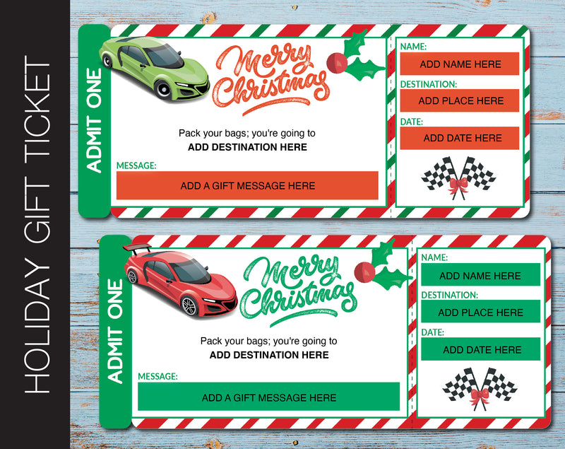 Holiday Themed Surprise Car Racing Trip Gift Reveal - Kaci Bella Designs