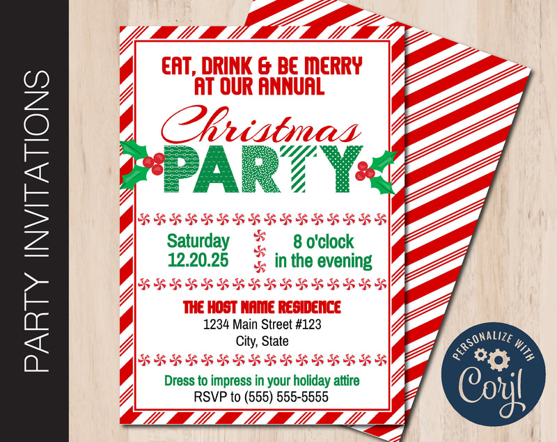Editable Holiday Party Invitation