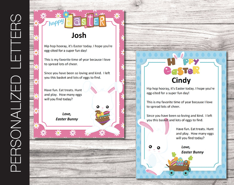 Printable Easter Bunny Personalized Letters - Kaci Bella Designs