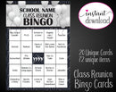Printable Class Reunion Editable Bingo Cards - Kaci Bella Designs
