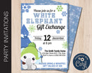 Editable White Elephant Holiday Party Invitation
