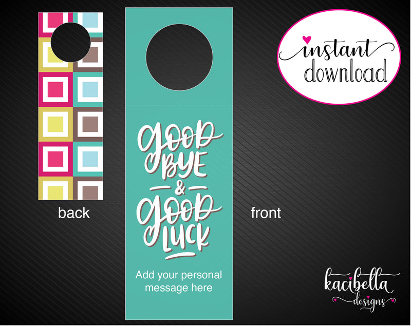 Printable Farewell Personalized Double-Sided Wine Bottle Gift Tags - Kaci Bella Designs