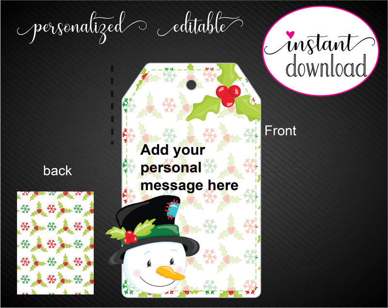 Printable Christmas Faces Gift Tags - Kaci Bella Designs