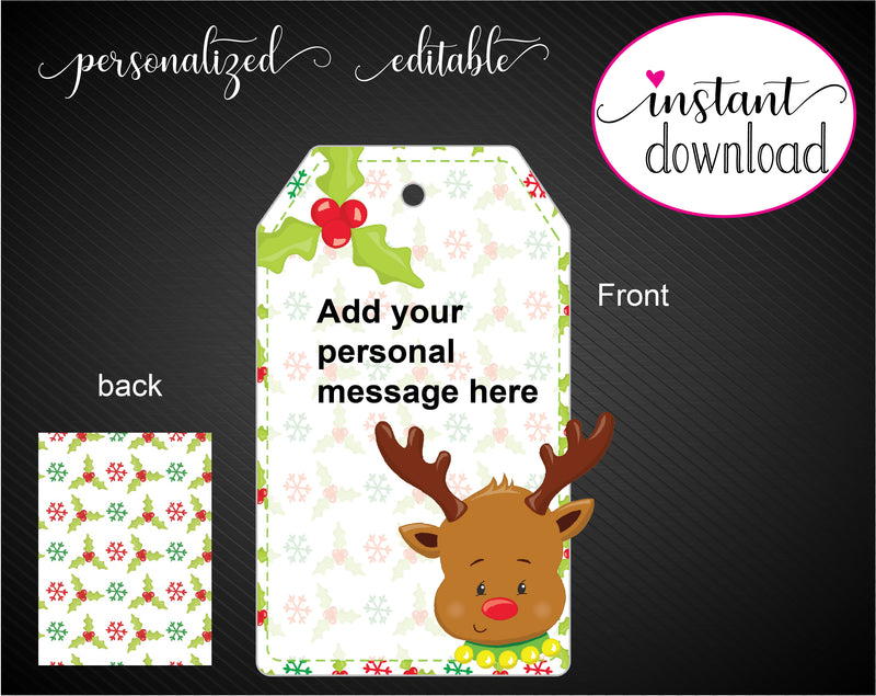 Printable Christmas Faces Gift Tags - Kaci Bella Designs