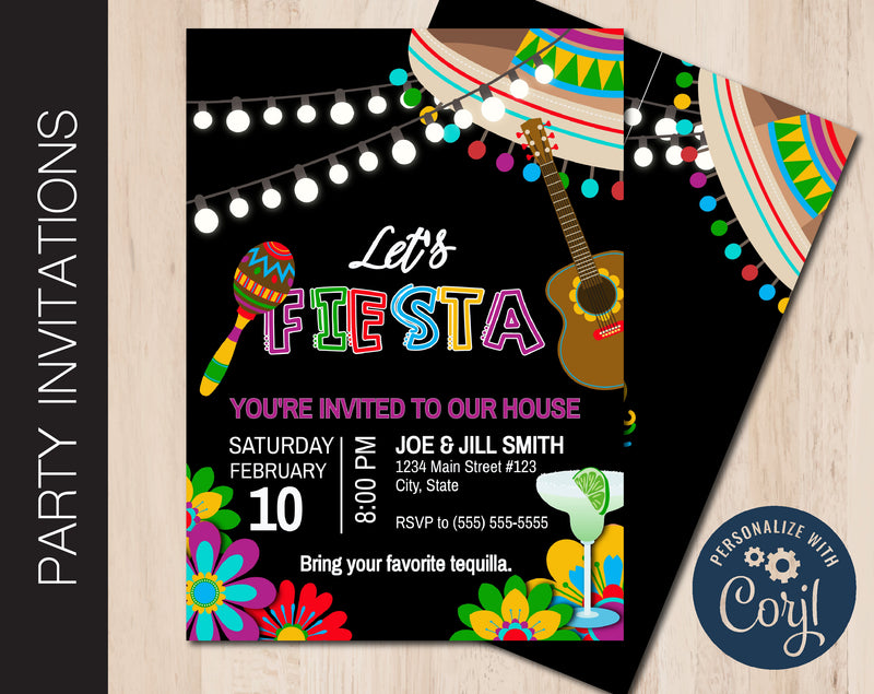 Editable Fiesta Party Invitation