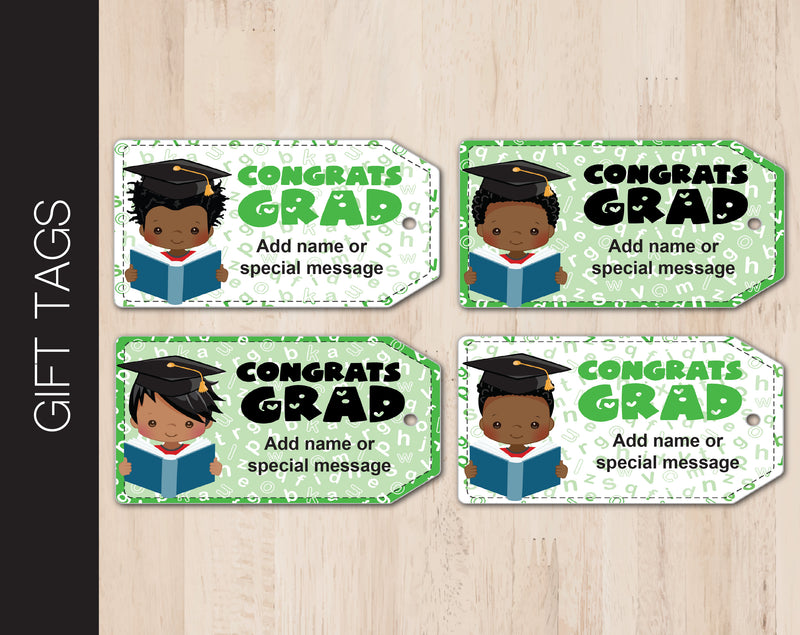 Printable Congrats Grad Graduation Themed Gift Tags - Kaci Bella Designs