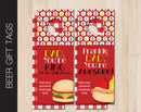 Printable Grill Themed Beer Bottle Personalized Gift Tags - Kaci Bella Designs