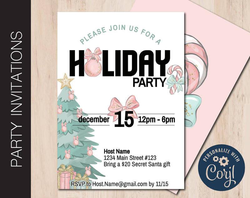 Editable Holiday Party Invitation