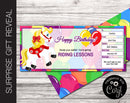 Editable Riding Lessons Surprise Gift Reveal Coupon - Kaci Bella Designs