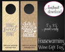 Printable Housewarming Personalized Double-Sided Wine Bottle Gift Tags - Kaci Bella Designs