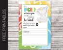 Free Printable Autism Charity Donation Gift Card - Kaci Bella Designs