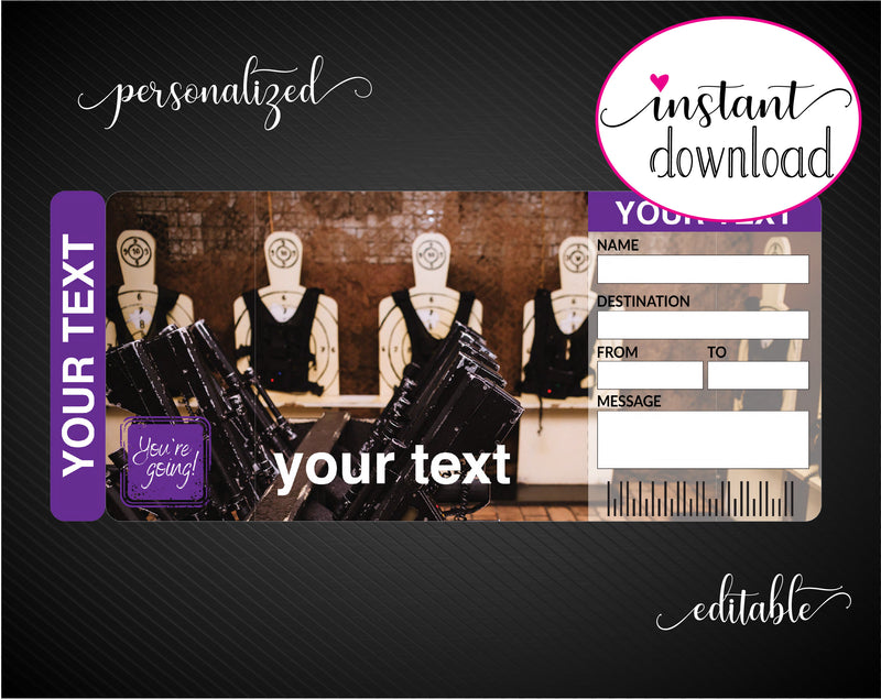 Printable Laser Tag Surprise Gift Reveal Ticket - Kaci Bella Designs