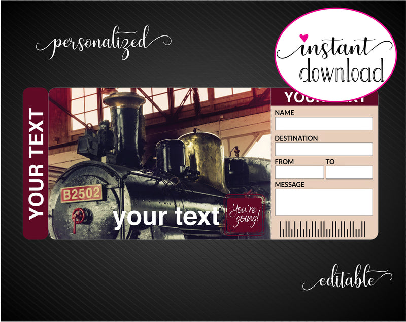 Printable Museum Surprise Gift Reveal Ticket - Kaci Bella Designs