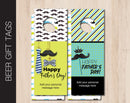 Printable Dad Themed Beer Bottle Personalized Gift Tags - Kaci Bella Designs