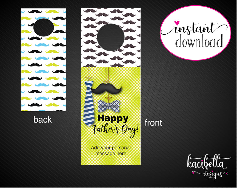Printable Dad Themed Beer Bottle Personalized Gift Tags - Kaci Bella Designs