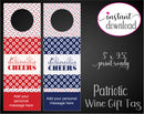 Printable Patriotic Colors Personalized Wine Gift Tags - Kaci Bella Designs