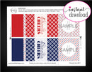 Printable Patriotic Colors Personalized Wine Gift Tags - Kaci Bella Designs