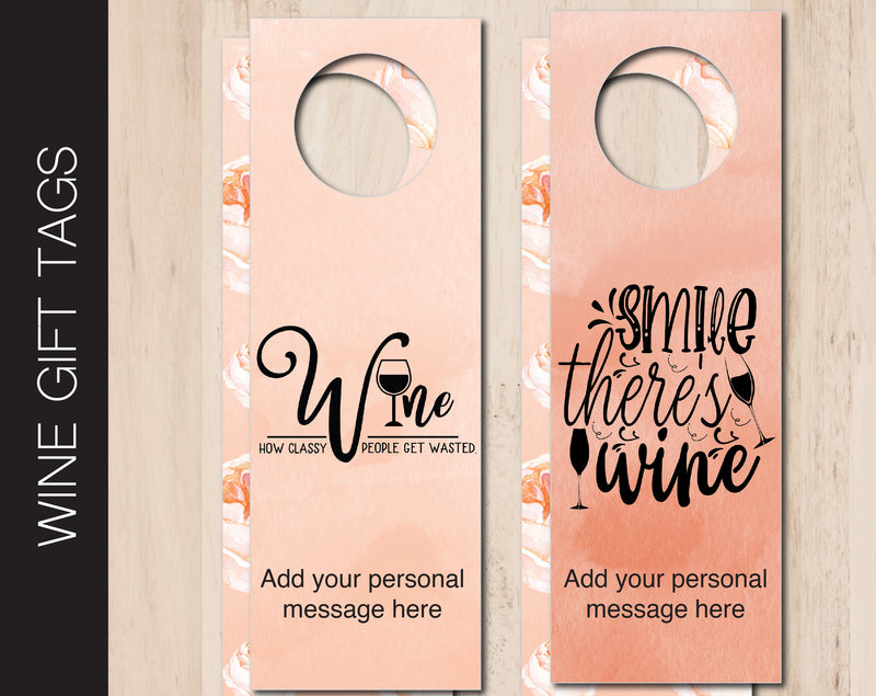 Printable Date Night Personalized Double-Sided Wine Bottle Gift Tags - Kaci Bella Designs