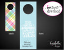 Printable Dinner Party Personalized Double-Sided Wine Bottle Gift Tags - Kaci Bella Designs