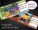 Printable Playground Surprise Gift Reveal Ticket - Kaci Bella Designs