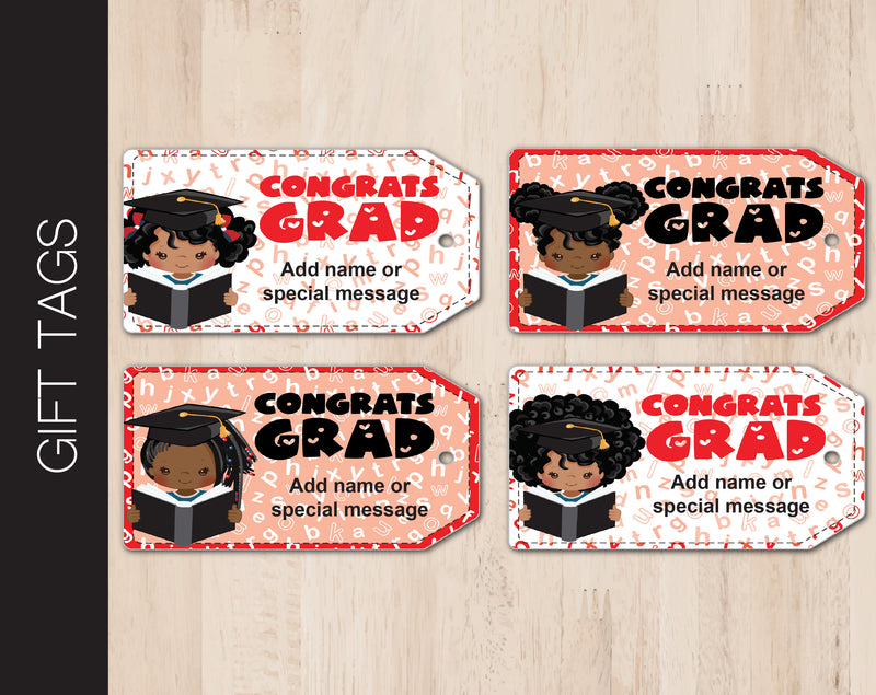 Printable Congrats Grad Graduation Themed Gift Tags - Kaci Bella Designs