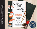 Editable Sushi Night Party Invitation