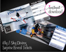 Printable iFLY or Sky Diving Surprise Gift Reveal Ticket - Kaci Bella Designs