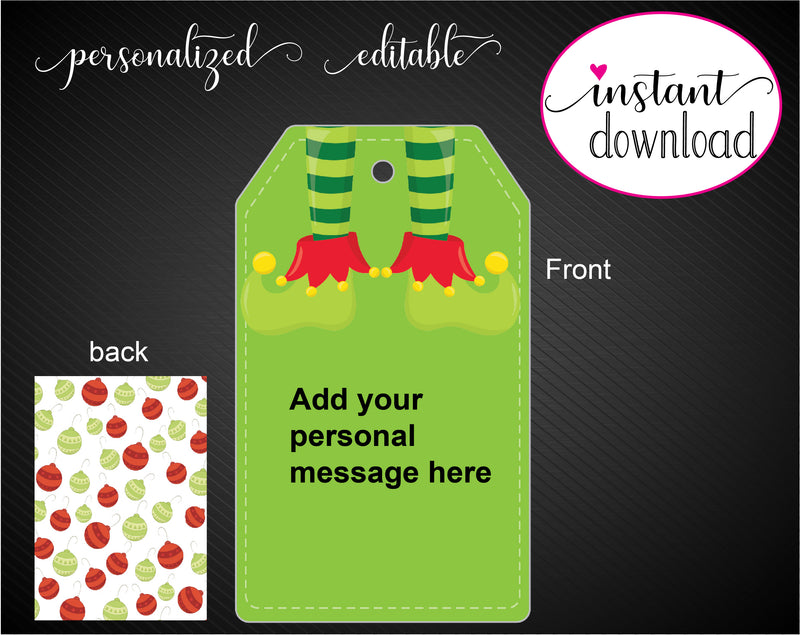 Printable Christmas Slippers Gift Tags - Kaci Bella Designs