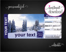 Printable Snow Trip Surprise Gift Reveal Ticket - Kaci Bella Designs