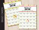 Circles and Stripes Themed Bingo Cards with All Editable Text