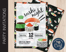 Editable Sushi Night Party Invitation