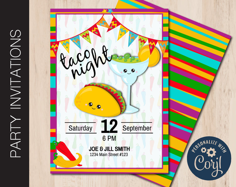 Editable Taco Party Invitation