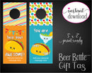 Printable Taco Themed Beer Bottle Personalized Gift Tags - Kaci Bella Designs