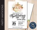 Printable Thanksgiving Dinner Invitation - Kaci Bella Designs