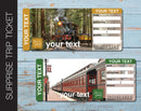 Printable Train Ride Surprise Gift Reveal Ticket - Kaci Bella Designs