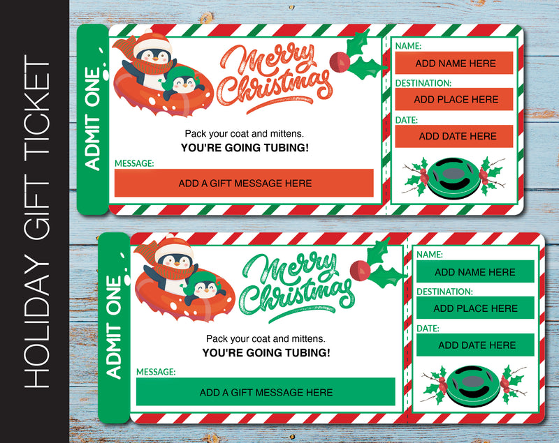 Holiday Themed Surprise Snow Tubing Trip Gift Reveal - Kaci Bella Designs