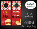 Printable Grill Themed Beer Bottle Personalized Gift Tags - Kaci Bella Designs