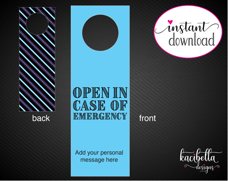 Printable Open In Case of Emergency Personalized Wine Gift Tags - Kaci Bella Designs