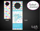 Printable Birthday Themed Personalized Wine Gift Tags - Kaci Bella Designs