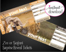 Printable Zoo or Safari Park Surprise Gift Reveal Ticket - Kaci Bella Designs