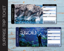 Printable Seaworld Surprise Trip Gift Ticket - Kaci Bella Designs