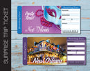 Printable New Orleans Surprise Trip Gift Ticket - Kaci Bella Designs