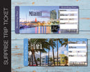 Printable Miami Surprise Trip Gift Ticket - Kaci Bella Designs