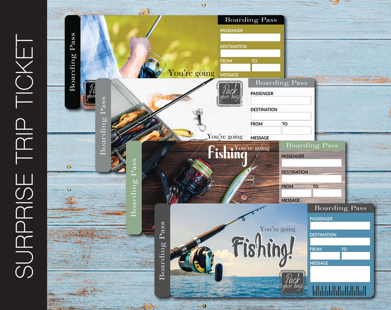 Printable Fishing Surprise Trip Gift Ticket - Kaci Bella Designs