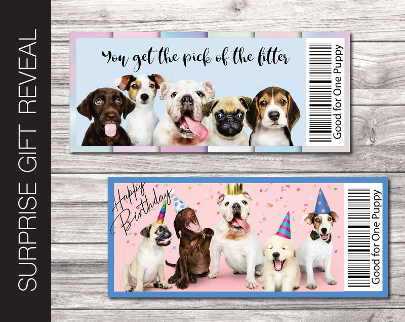 Printable New Puppy / Dog Gift Reveal - Kaci Bella Designs