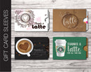 Printable Personalized Coffee Gift Card Sleeve - Kaci Bella Designs