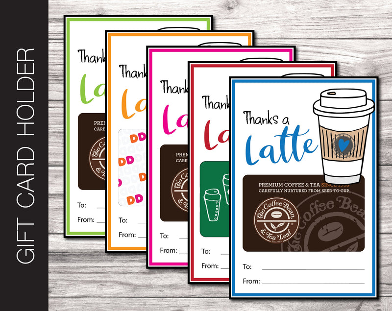 Coffee Gift Card Holder. Coffee Gift Card Printable. Teacher Gift