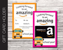 Printable Back To School Amazon Gift Card Holder - Kaci Bella Designs