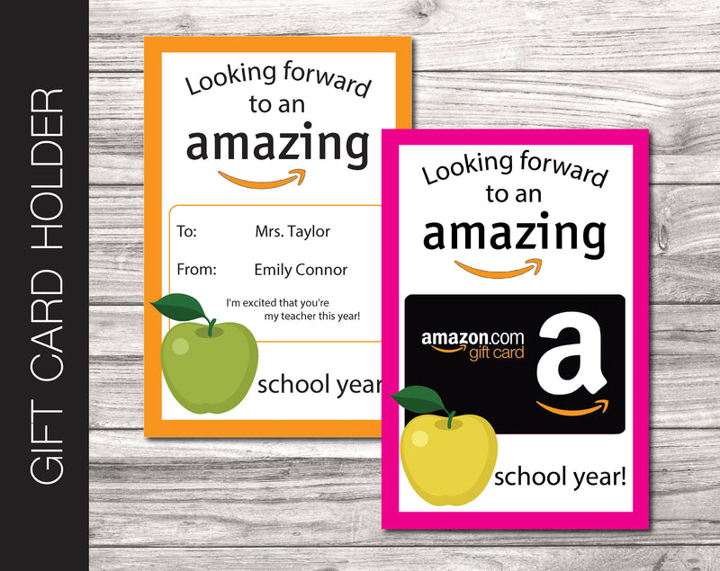 Printable Back To School Amazon Gift Card Holder - Kaci Bella Designs