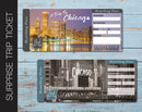 Printable Chicago Surprise Trip Gift Ticket - Kaci Bella Designs